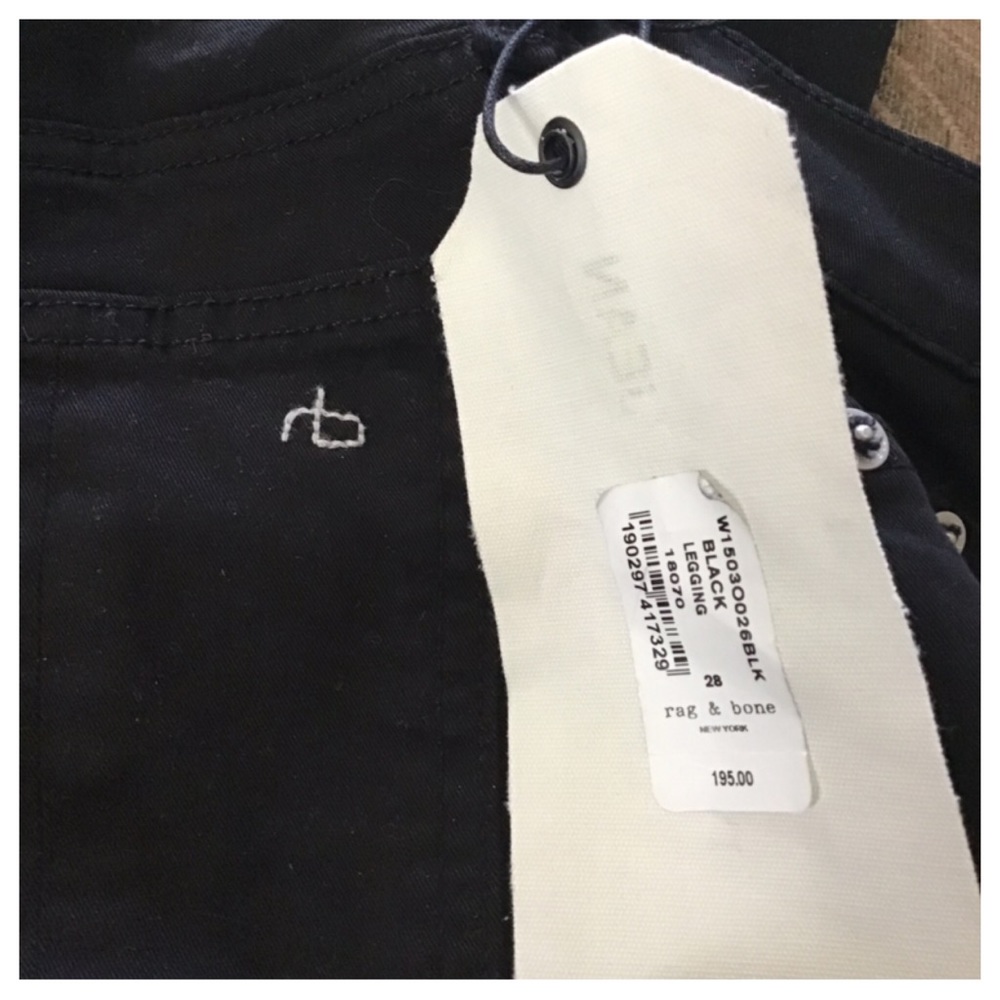 Rag & Bone Black Legging Skinny Jeans.  NWT. - Picture 7 of 7